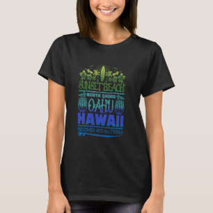 Camiseta Sunset Beach Oahu North Shore Hawaii Surf Retro Ti