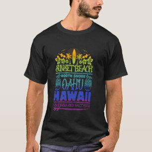 Camiseta Sunset Beach Oahu North Shore Hawaii Surf Retro Ti
