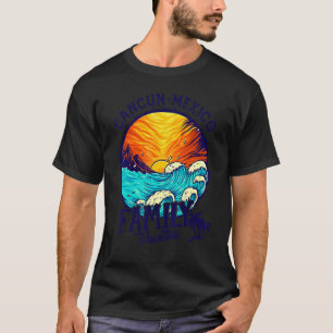 Camiseta Sunset Beach Retro Cancun Férias da Família México