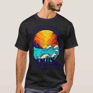 Camiseta Sunset Beach Retro Kauai Hawaii Matching Family Va