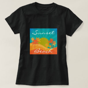 Camiseta Sunset Beach slogan tropical retro surf
