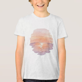 Camiseta Sunset Beach Vibes – Minimalist Hand-Drawn Ocean