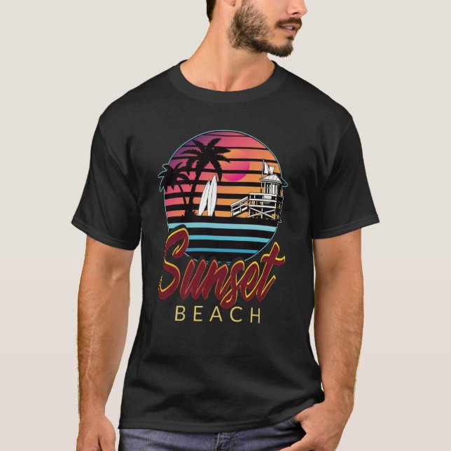 Camiseta Sunset Beach Vibes Vacation Humorous Saying (Frente)