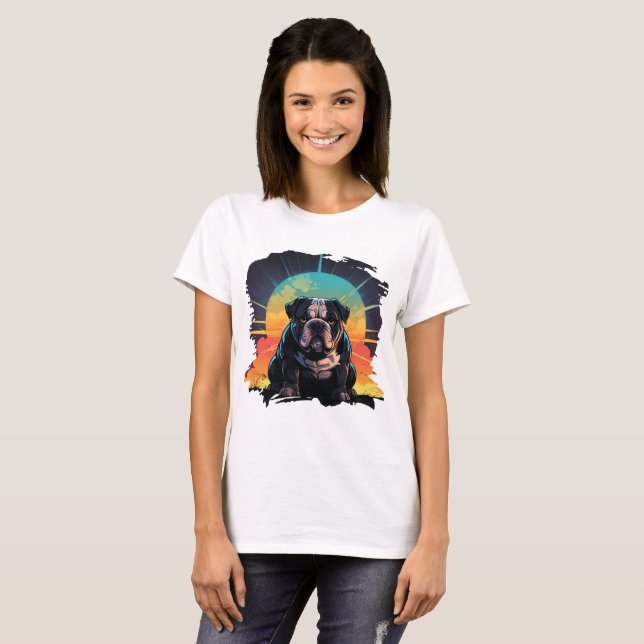 Camiseta Sunset Bulldog Vibes (Frente Completa)