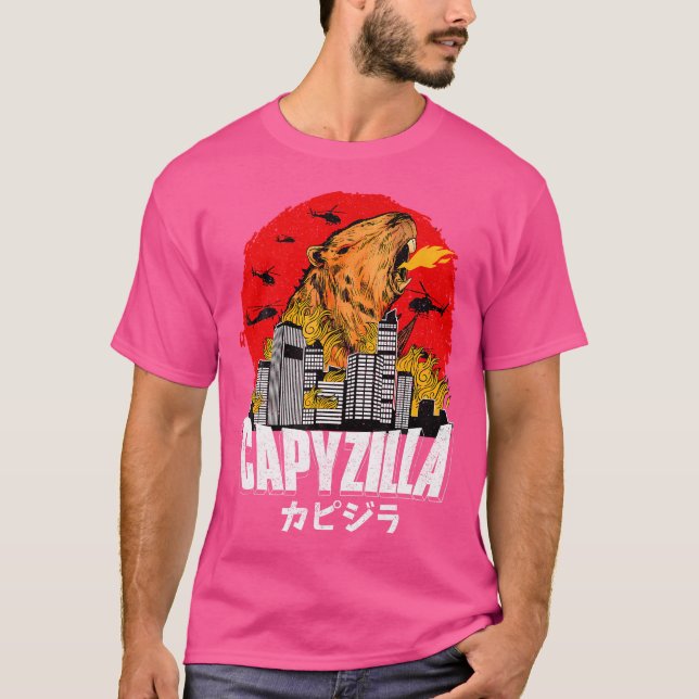 Camiseta Sunset Capyzilla Funny Capybara (Frente)