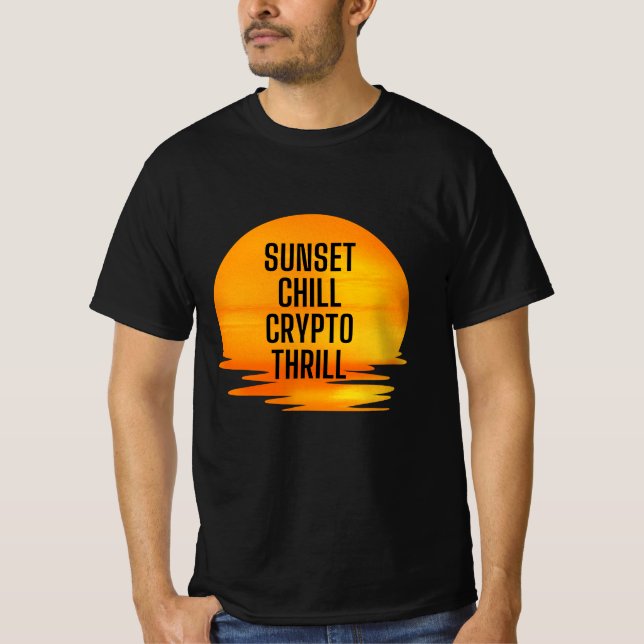 Camiseta Sunset Chill Crypto Thrill (Frente)