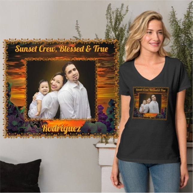 Camiseta Sunset Crew Blessed & True 2584 (Criador carregado)