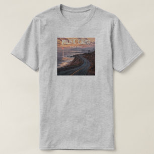 Camiseta Sunset da autoestrada da costa do Pacífico