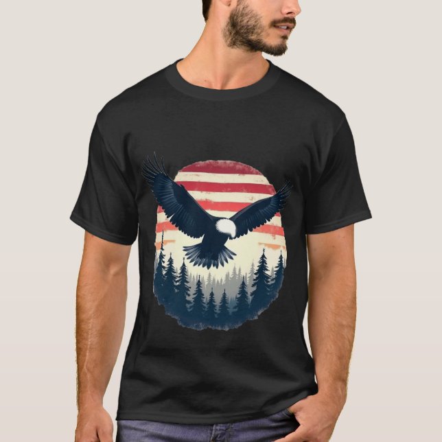 Camiseta Sunset da Floresta Americana de Águia (Frente)