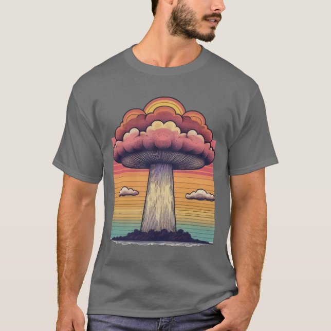 Camiseta Sunset da Nuvem do Cogumelo (Frente)