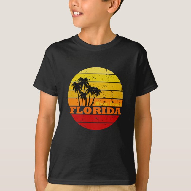 Camiseta Sunset de colheita da Flórida de Miami Beach (Frente)
