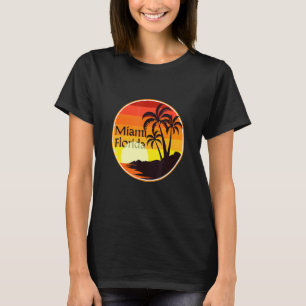 Camiseta Sunset de Miami Flórida, Palm Trees, Praia, Turism