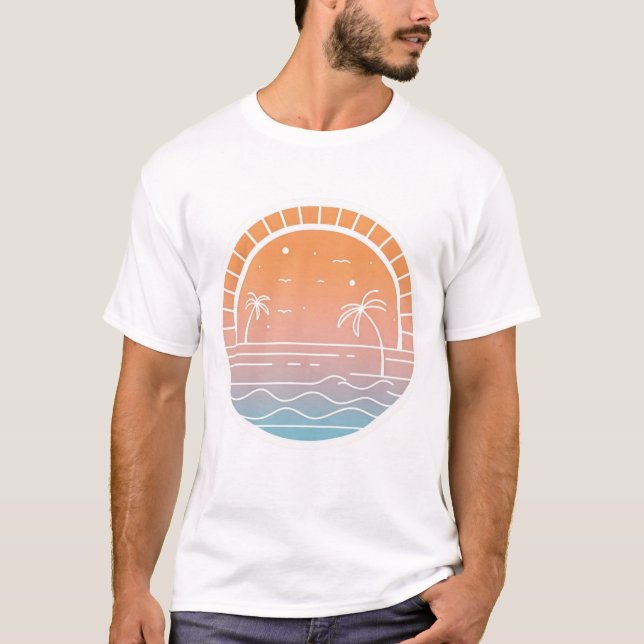 Camiseta Sunset de praia (Frente)