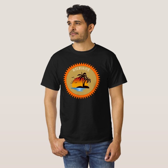 Camiseta Sunset de Verão Moderno (Frente Completa)