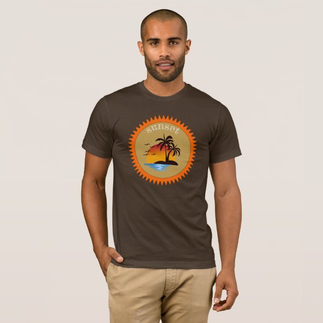 Camiseta Sunset de Verão Moderno (Frente Completa)