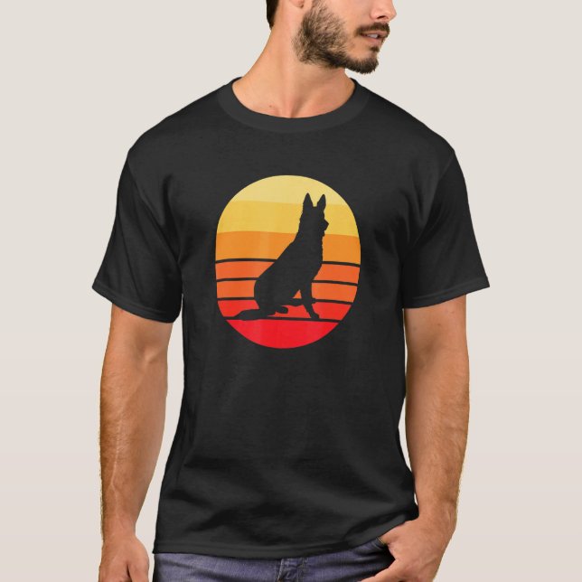 Camiseta Sunset do german shepherd (Frente)