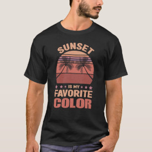 Camiseta Sunset É A Minha Cor Favorita, Retro Vintage Sunse
