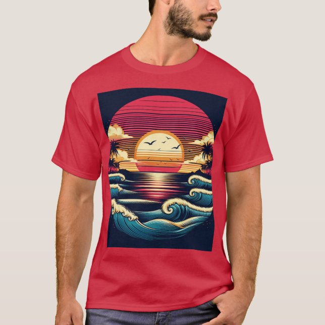 Camiseta Sunset e Ondas (Frente)