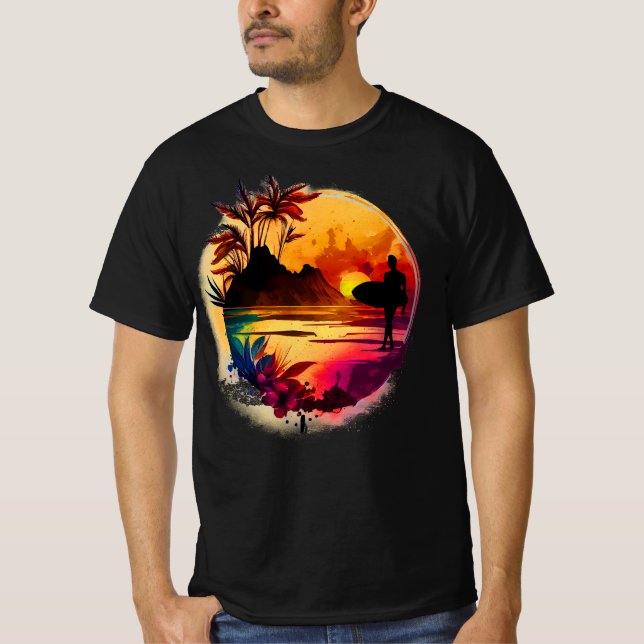 Camiseta Sunset e Surfe (Frente)