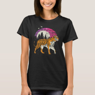 Camiseta Sunset Flock Of Birds Wild Cat Predator Animal Ret