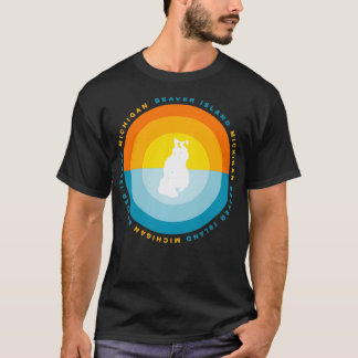 Camiseta Sunset Gráfico Michigan da Ilha Beaver