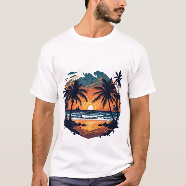 Camiseta Sunset Hawaii Beach (Frente)