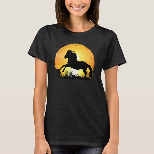 Camiseta Sunset Horse Breed Silhouette   Appaloosa (Frente)