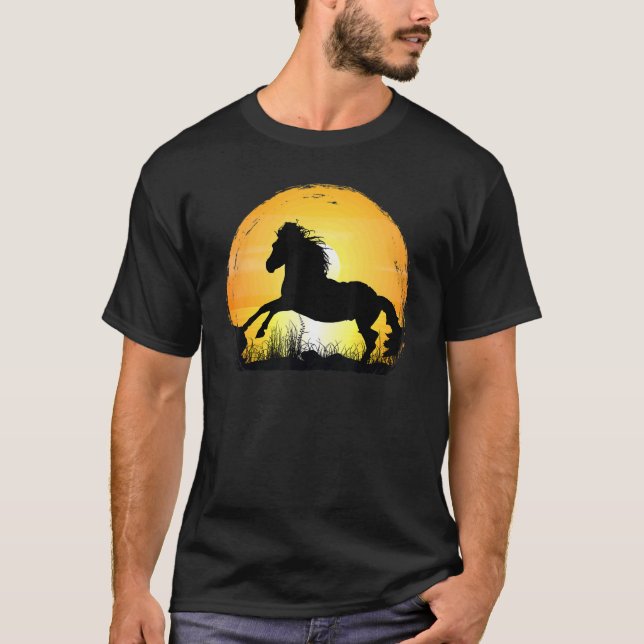 Camiseta Sunset Horse Breed Silhouette   Appaloosa (Frente)