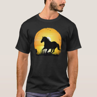 Camiseta Sunset Horse Breed Silhouette Quarter Horse