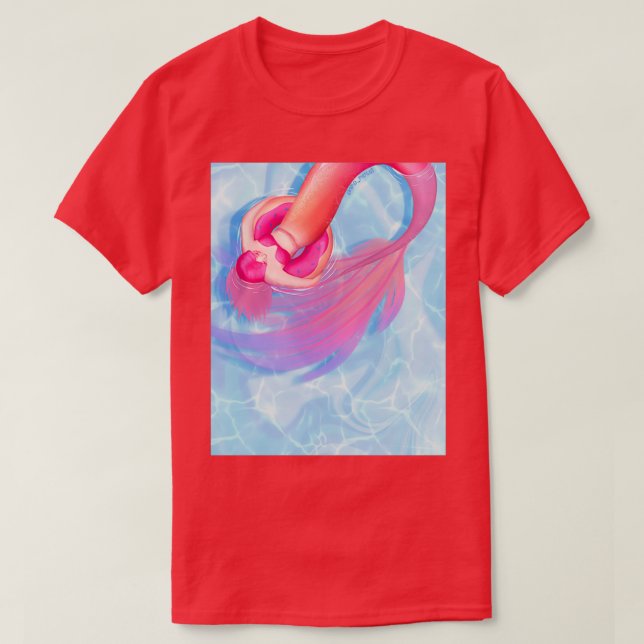 Camiseta Sunset mermaid in a donut float (Frente do Design)