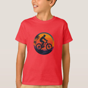 Camiseta Sunset Mountain Biker Arte Retroativa