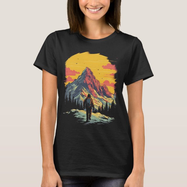 Camiseta Sunset Mountain Hiking Adventure (Frente)