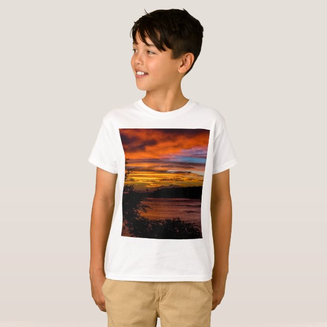 Camiseta Sunset na Praia, Cabo Verde (Frente Completa)