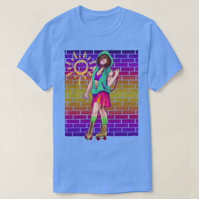 Camiseta Sunset Neon Skater (Frente do Design)