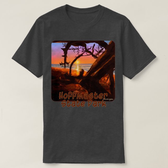 Camiseta Sunset No Hoffmaster State Park Michigan (Frente do Design)