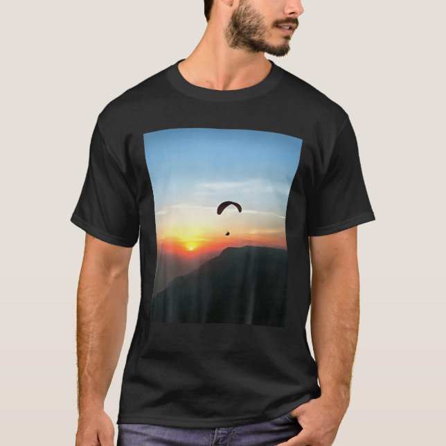 Camiseta Sunset Paraglide Wanderlust Arte desportiva extrem (Frente)