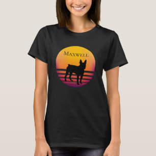 Camiseta Sunset Personalizado de Silhueta de Boston Terrier