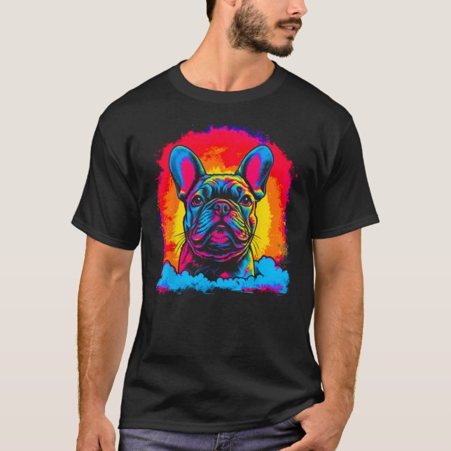 Camiseta Sunset pop French Bull Dog (Frente)