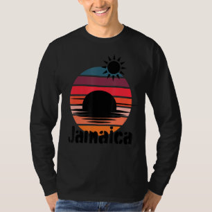 Camiseta Sunset Retro Beach Cruise Vacine de Verão Jamaica