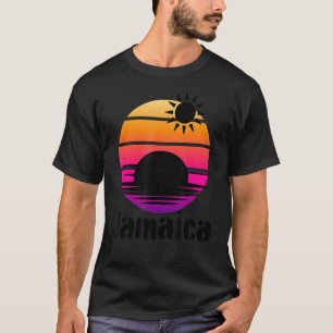 Camiseta Sunset Retro Beach Cruise Vacine de Verão Jamaica