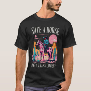 Camiseta Sunset Salva Cavalo Uma Boca Trans Cowboy