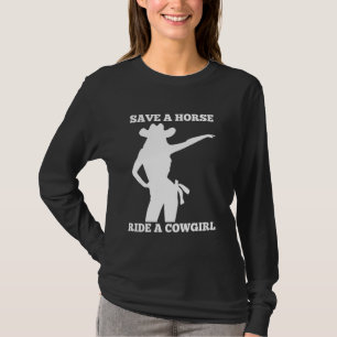 Camiseta Sunset Salve Um Cavalo Passear Uma Garota