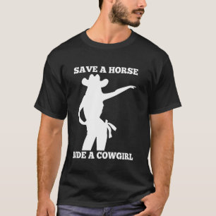 Camiseta Sunset Salve Um Cavalo Passear Uma Garota