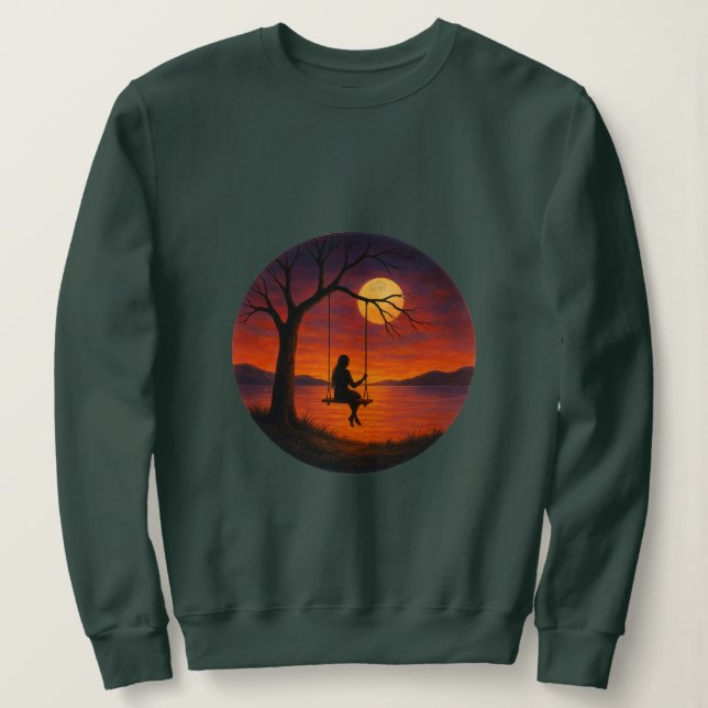 Camiseta Sunset Silhouette Swing Art Women’s Sweatshirt (Frente do Design)