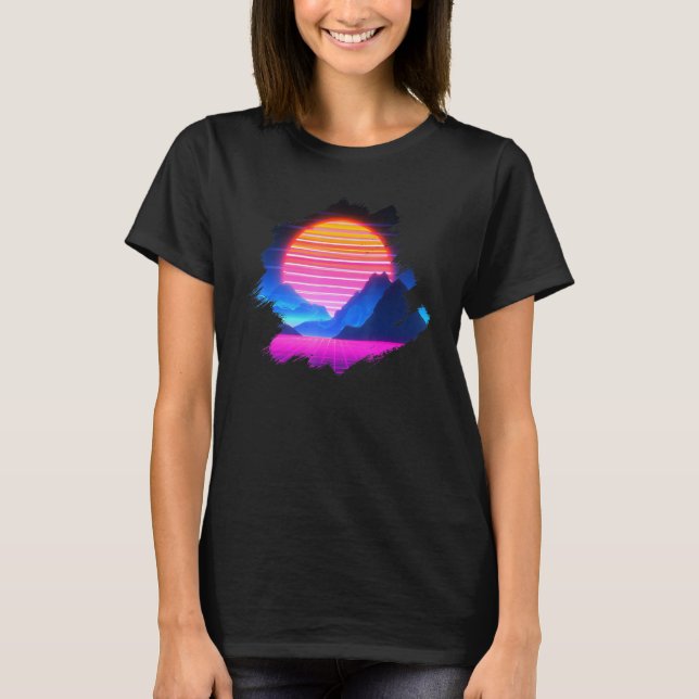 Camiseta Sunset Sobre Canyon E Montanhas De Grade La Sinthw (Frente)