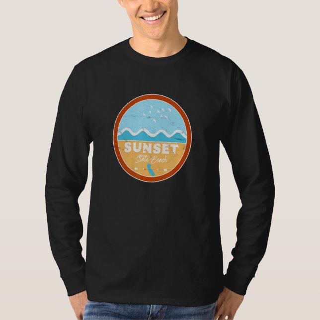 Camiseta Sunset State Beach California Ca Beach Waves (Frente)
