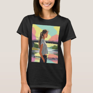 Camiseta Sunset Stroll by the Bridge