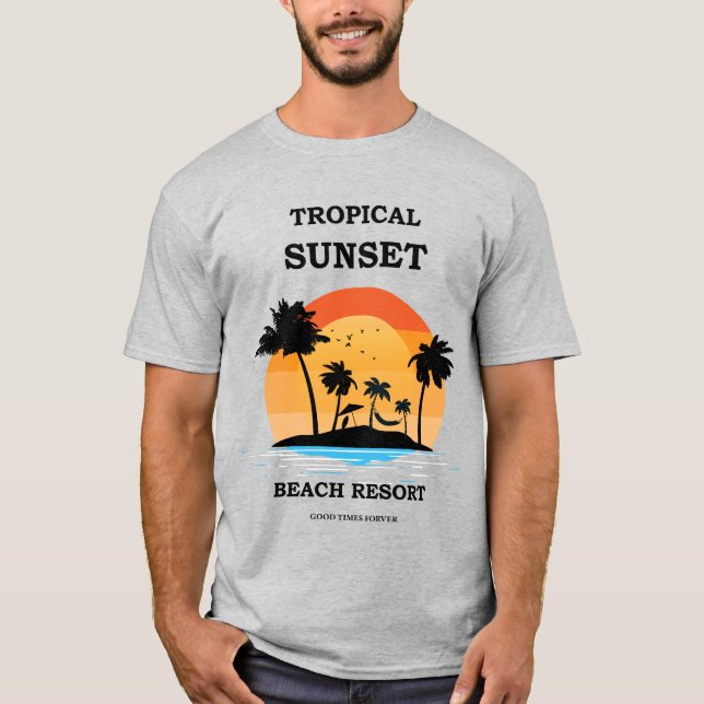 Camiseta Sunset tropical (Frente)