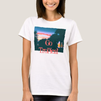 Camiseta Sunset tropical e Palmeiras