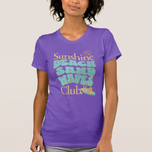 Camiseta Sunshine Club, Beach, Sand e Waves Summer
